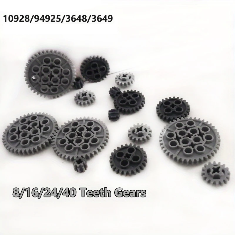 40/24/8/16 Teeth Gears Technical Building Blocks Parts 10928 3648 3649 94925 Differential Gears MOC Bricks For Assembled Toys