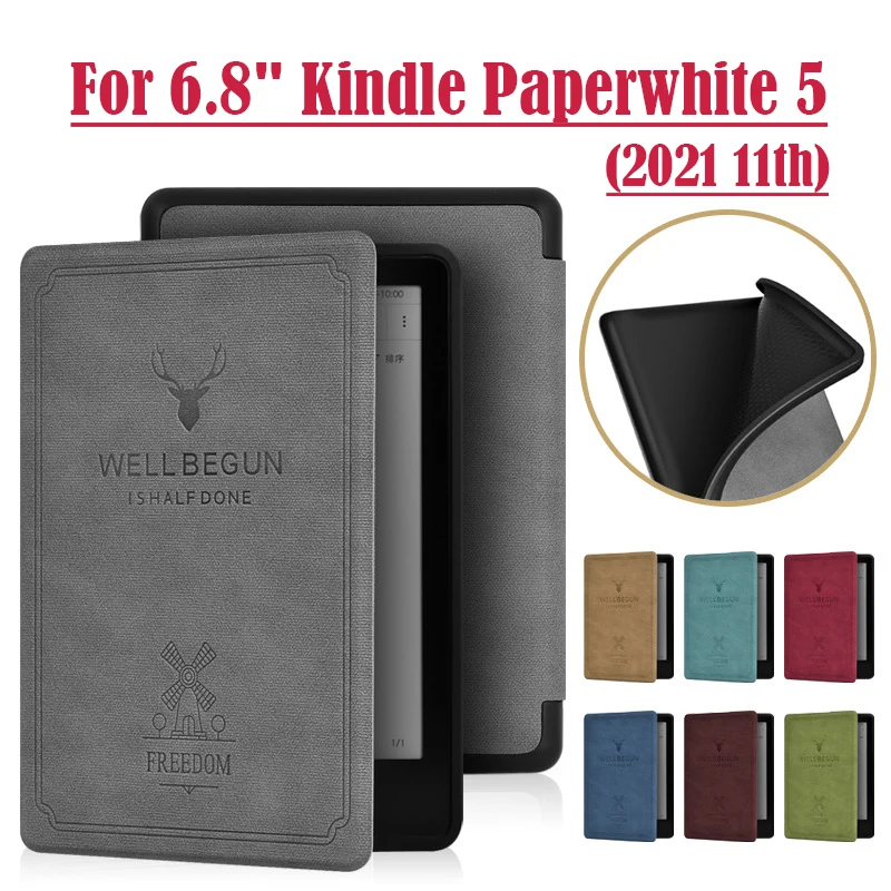 Funda para Kindle Paperwhite 6/7/10/11 Generación 2019, funda para Kindle  de 10 generación, funda con tapa para libro electrónico, cubierta de  apagado