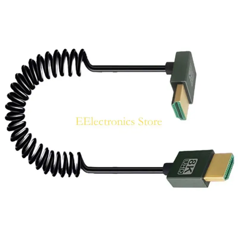 B03C 8K HDMI호환 2.1 코일 케이블, 빠른 속도 48Gbps, PC 및 게임용 금도금 케이블
