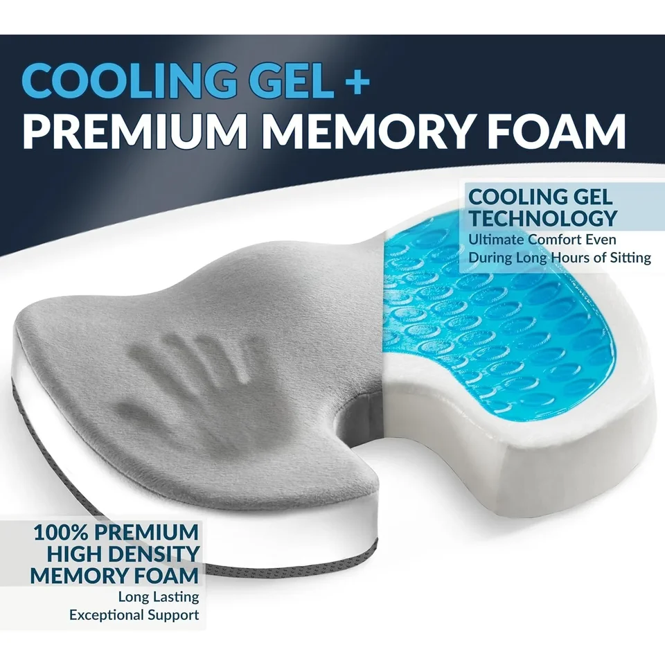 Gel Memory Foam Seat Cushion for Tailbone Relief