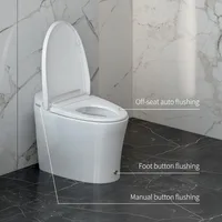 Tankless Smart Toilet Touchless Auto Flush 1.28-GPF Battery-Operated One-Piece HET Intelligent Toilet for Bathroom 1