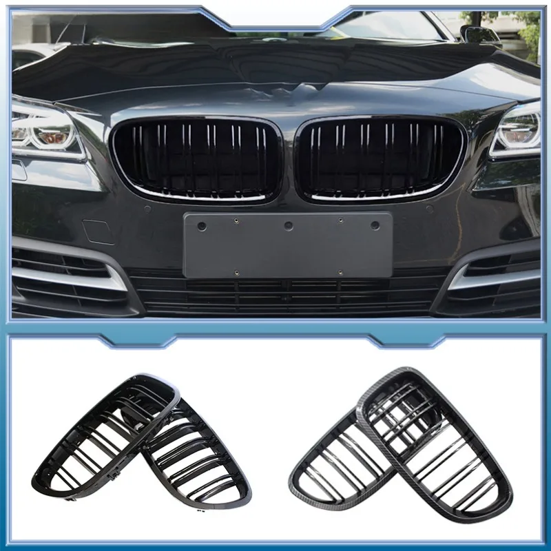 

Car Gloss Black Kidney Grill Dual Slats Racing Grill For BMW 5 Series F10 F11 F18 520d 530d 540i 2010-2017 Replacement Part