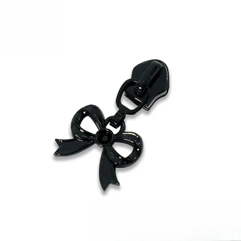 4pcs 3/5 지퍼 머리 귀여운 활 펜던트 가방과 옷 지퍼 머리 다채로운 나일론 당겨 탭 수지 지퍼 머리