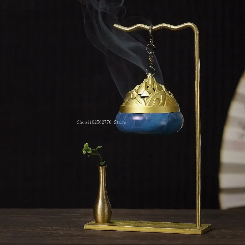 

Antique Pure Copper Boshan Hanging Stove Gift Box DIY Household Indoor Decoration Creative Aromatherapy Dish Incense Burner
