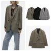 PB&ZASpring/Summer 2023 New Commuting Loose Leisure Fashion Suit Lapel Loose Double Breasted Blazer 1