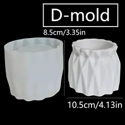 Large Geometric Flowerpot and Candle Holder Silicone Mold (D-mold)