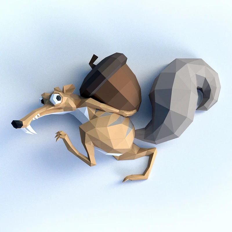 80cm Squirrel 3D Paper Model Home Decor Wall Decoration Papercraft DIY Puzzles Hand Made Creative Educational Toys 3d paper model,paper jigsaw puzzle