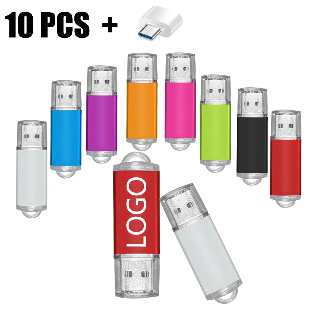 

10PCS/Wholesale USB Flash Drive Pen Drive typec to usb 1GB 2GB 4GB 8GB 16GB 32G 64GB 128GB Memory Flash Disk Free Custom Logo