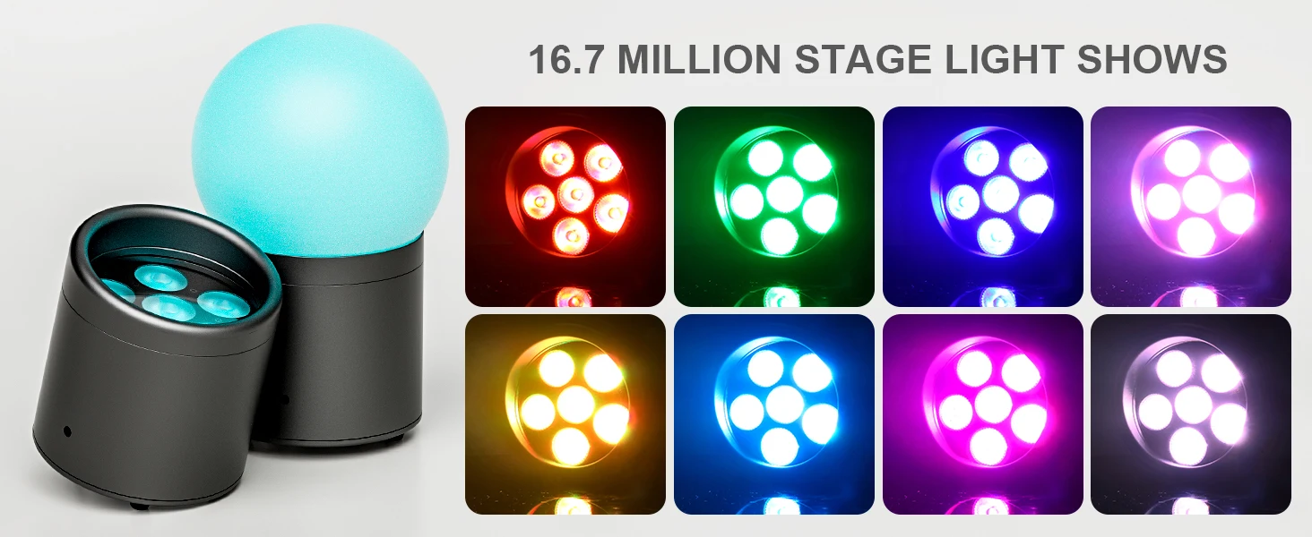 U'King 6x18W RGBW+UV 6IN1 LED Par Licht DMX512 APP Steuerung Hohe Helligkeit Licht 8800mAh Batterie wiederaufladbare Bühne Par Licht – Detail 2