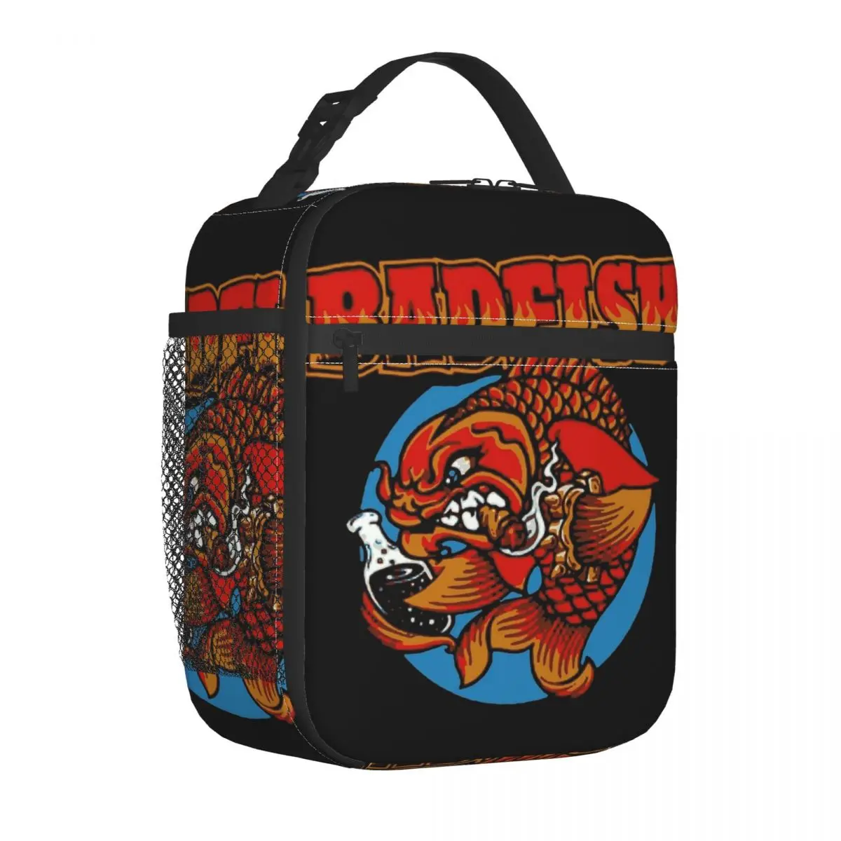 

Это Изолированная обеденная сумка Badfish, Современная прочная дорожная сумка в разных стилях