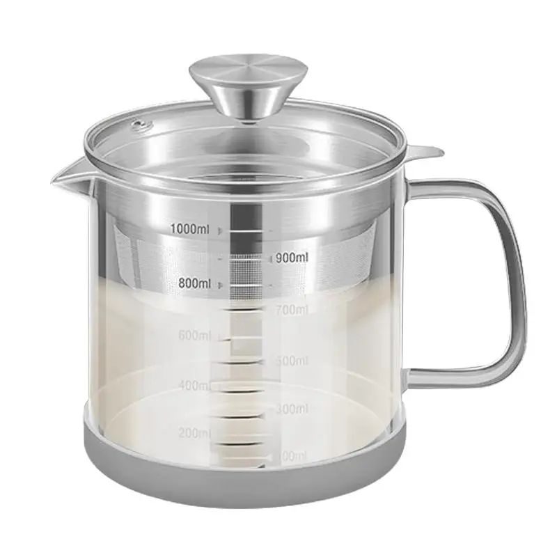 

Oil Strainer Pot Stainless Steel Grease Container Reusable Bacon Grease Container With Strainer Filter Oil Pot For Camping Home