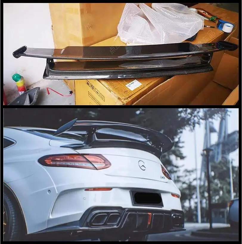 

CM STYLE CARBON FIBER REAR WING TRUNK LIP SPOILER FOR Mercedes-Benz C Class W205 COUPE C43 C63 C63S AMG 2015-2022