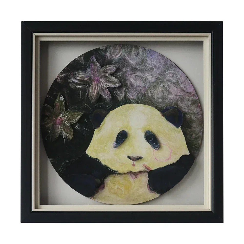 

The Yellow Panda Hua Pictures Framed Picture Decorative Oil Painting Sichuan Giant Artwork Paintings Home Decors 3D Wall Decor