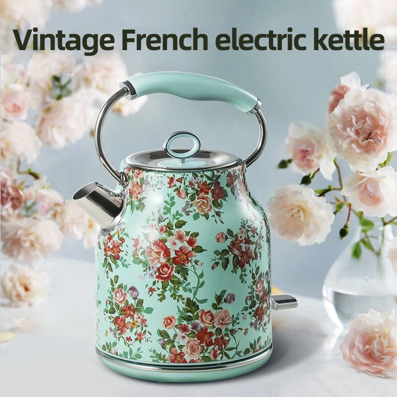 Household Electric Kettle Automatic Power Outage Retro French Electric Kettle 304 Stainless Steel Portable Kettle High-Capacity 2