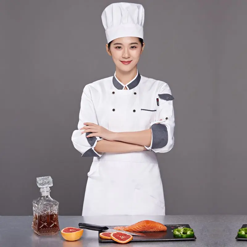 White Men Chef Jacket restaurant Bakery Food Service Short Sleeve Breathable Double Breasted chef uniform Cooking coat Free logo