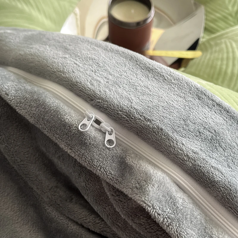 Bett bezug Set High End neue breite Kante Carveid Samt Bettwäsche Set warm und weich für Herbst Winter Tröster Set Bettwäsche – Detail 13