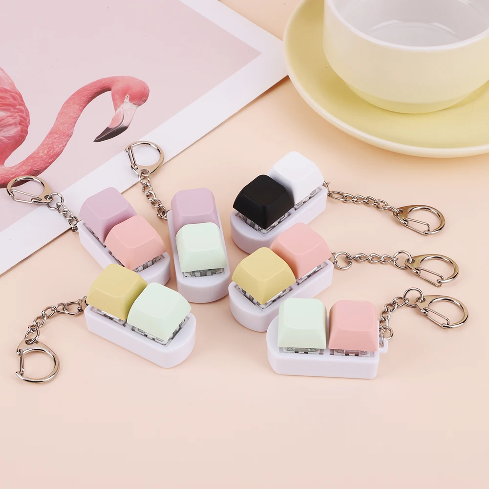 Stress Relief Fidget Clicker Keyboard Keychain