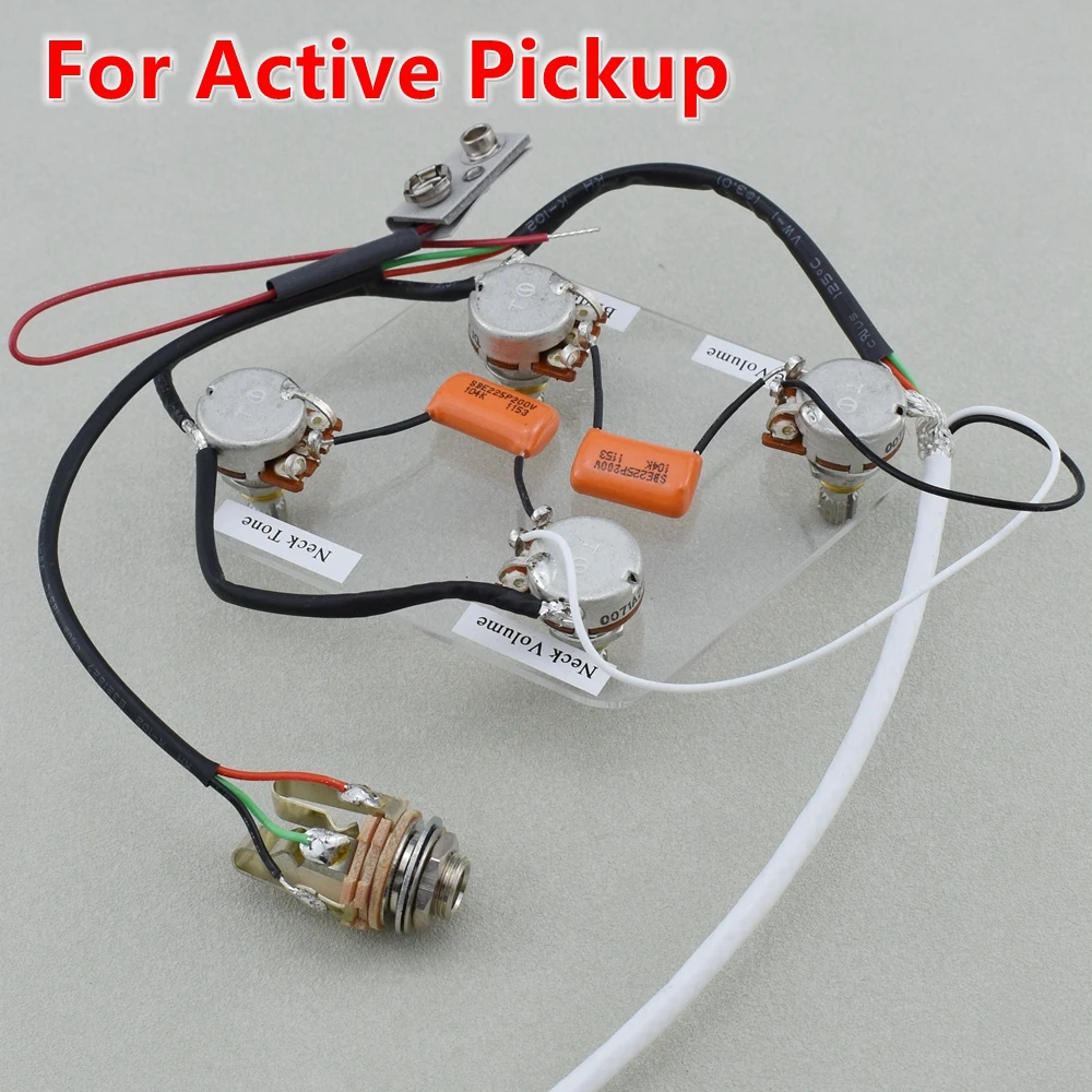 

1 Set Electric Guitar Active Pickup Wiring Harness for LP SG ( 4x TQ 25K Pots + 1x Jack )