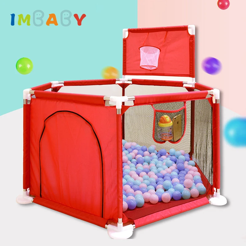 

Hexagon Type Playpen for Children Indoor Infant Playground Fence Toddler Baby Red Color Safety Guardrail Park Toy Without Ball