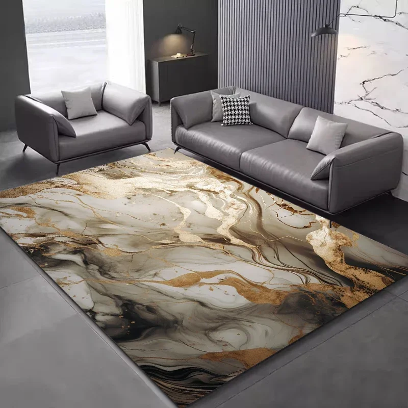 Luxury Nordic Flannel Carpets for Living Room Sofa Beside Texture Decoration Bedroom Rug Large Size Non-slip Washable Lounge Mat 4