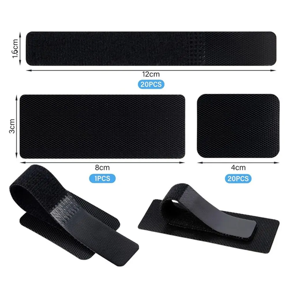 41개 책상 아래 케이블 정리 밴드 세트, 숨김형 훅앤루프 테이프 코드 정리기, 나일론 타이, 엉킴 방지 데이터 케이블 보관