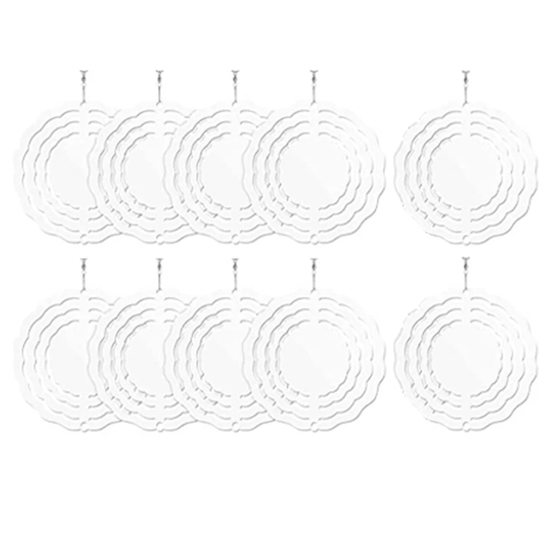 

10Pcs 3 Inch Sublimation Wind Spinner Blanks 3D Wind Spinners Hanging Wind Spinners For Indoor Outdoor Garden Decoration