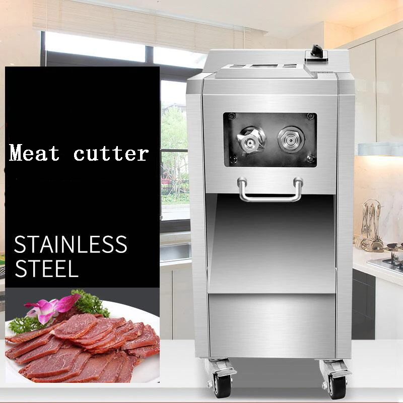 

Free shipping Meat Cutter Commercial Stainless Steel Fully Automatic Slice Shredder Ground Meat High Power Dicing Machine Slicer