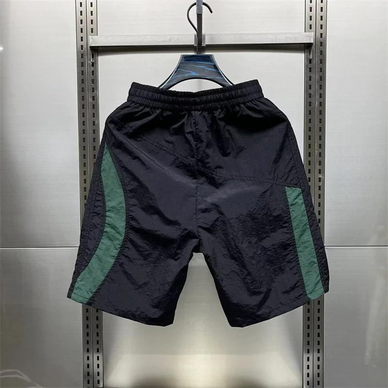 Men Trendy Contrast Color Sports Running Quick Dry Short Pants 2024 Summer Casual Pocket Loose Straight Beach Shorts Ropa Hombre 4