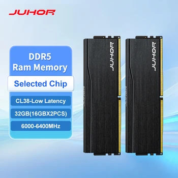 JUHOR Ram DDR5 32GB(16GBX2) 6000MHz 6400MHz DDR5 6400MHz Memoria Ram para computadora de escritorio 1