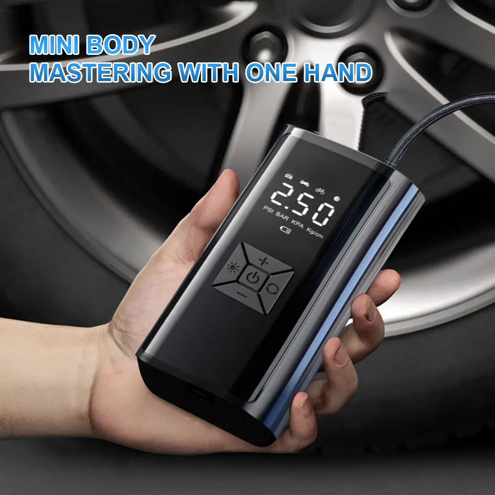 Portable 150PSI Wireless Electric Car Tire Inflator Pump - Digital Auto Air Compressor with Dual Display for Effortless Car Tire Repair