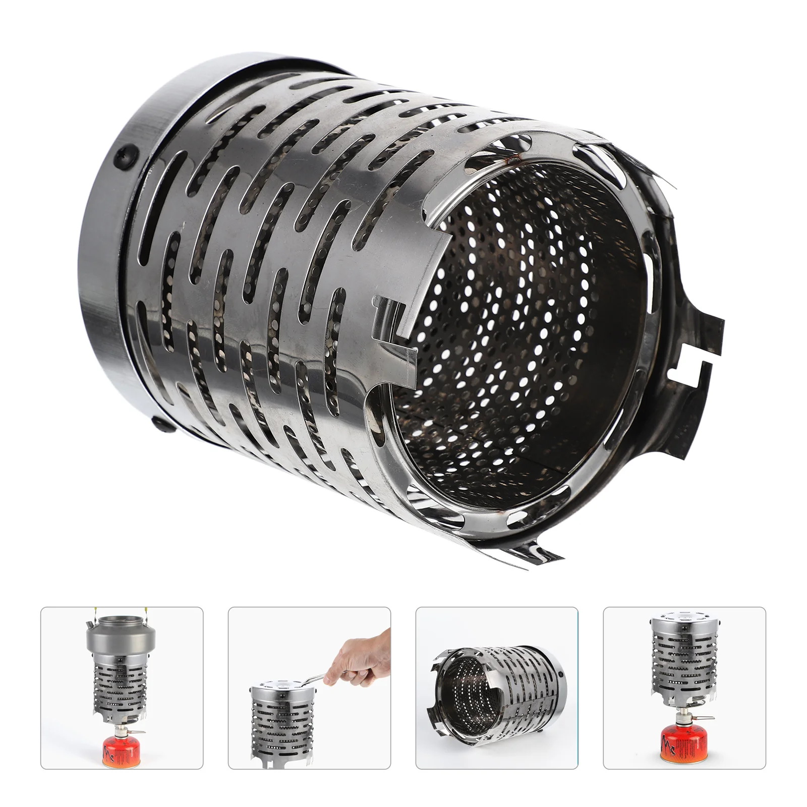 

Camping Stove Cover Wind Resistant Camping Mini Gas Heater Cover Stainless Steel Windshield Camping Picnic Equipment
