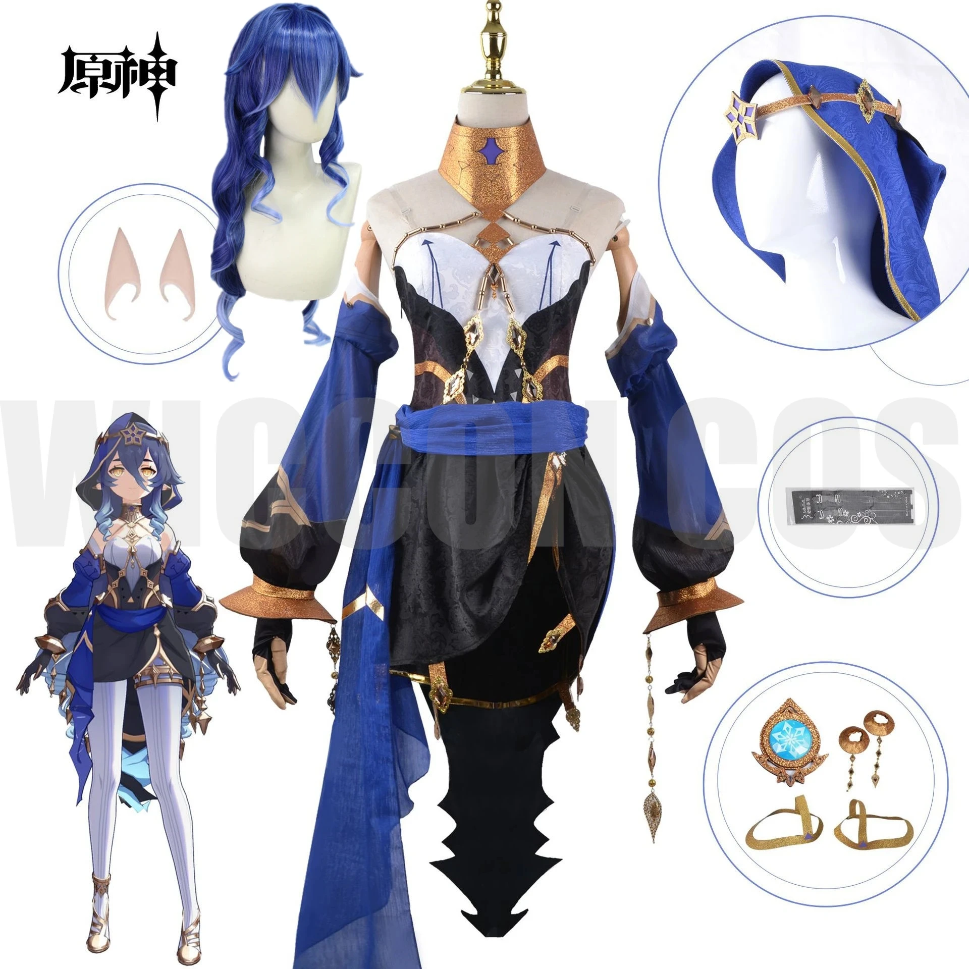 

Manles Layla Cosplay Genshin Impact Costume Genshin Layla Dress Halloween Woman Game Clothing