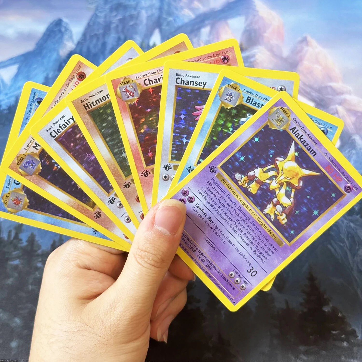 102 Pçs/set PKM Base Set (BS) Cartões Conjunto Completo 1a Edição