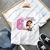 Gabby Dollhouse Kids Cotton T-Shirt Anime Cartoon Numbers Printed Pullover Boys Girls Summer Loose Top Casual Clothes Gifts New 4