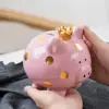 Ceramic Crown Pig Piggy Bank Golden Dot Cartoon Pig Coin Money Bank Home Bookshelf Desktop Decoration Coin Bank 3
