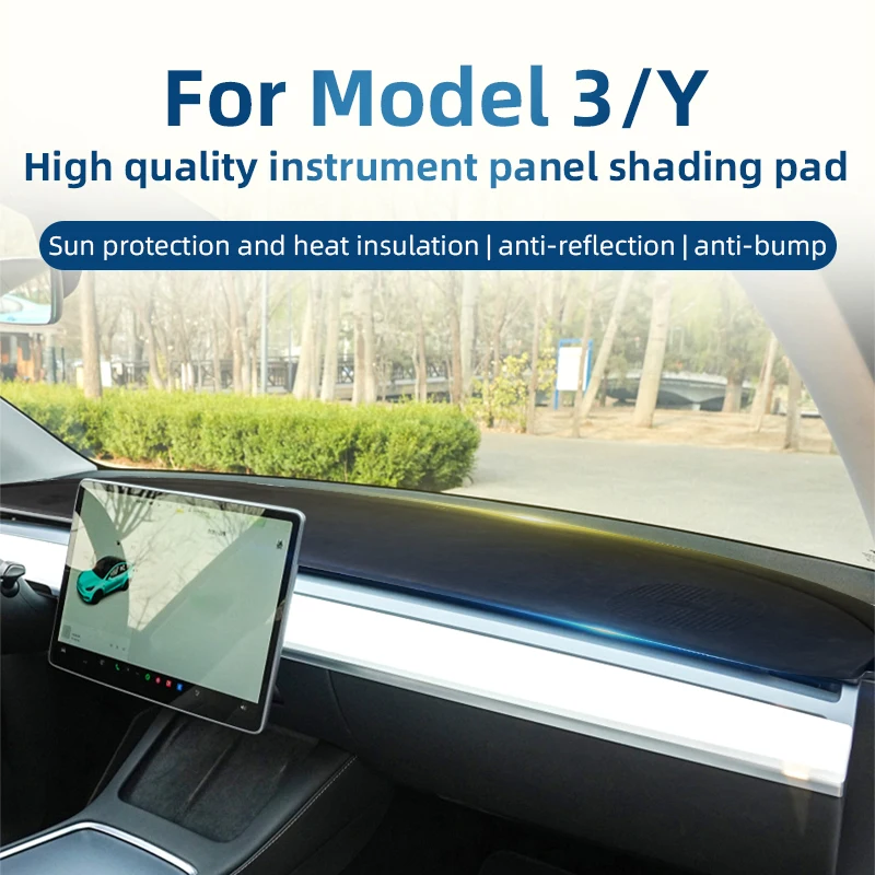 

Dashboard Cover For Tesla Model 3 Y 2023 2022 2021 Center Console Accessories Dash Mat Protector Anti-glare Pad Sunshade