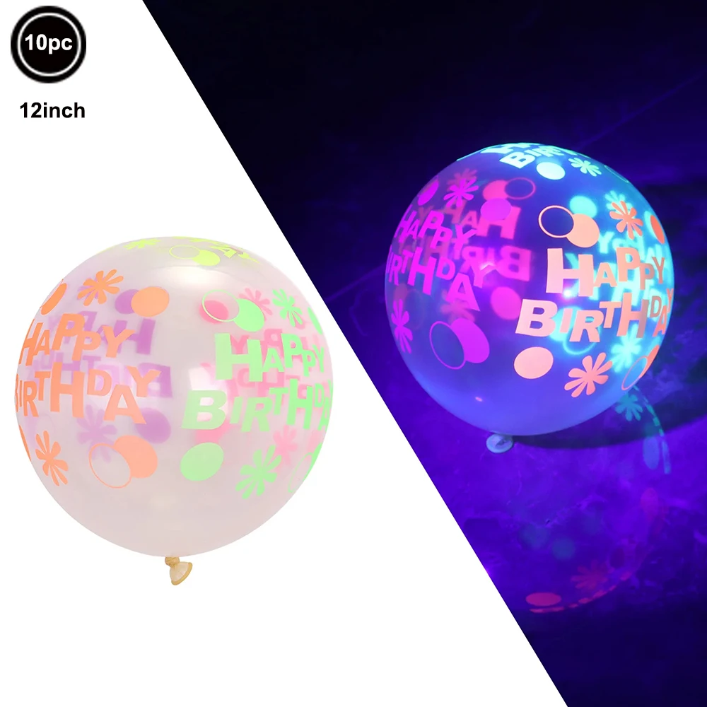 Neon Glowing Party Decor Set with UV Streamers and Fluorescent Accessories