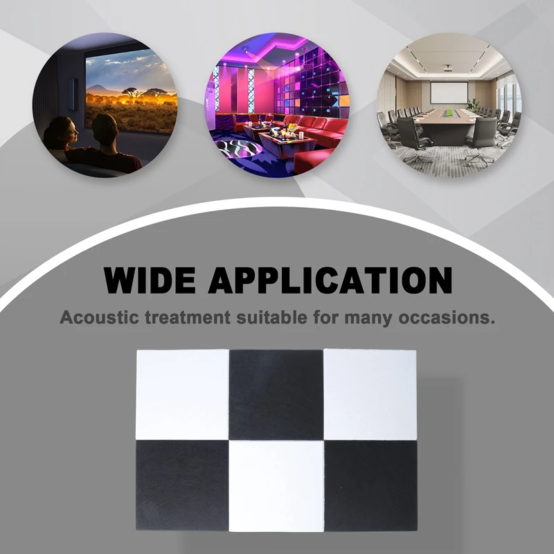 AEF5-6 Pack Acoustic Panels High Density Soundproof Wall Panels Sound Absorbing Tiles For Recording Studio,Ceiling,Office,Etc