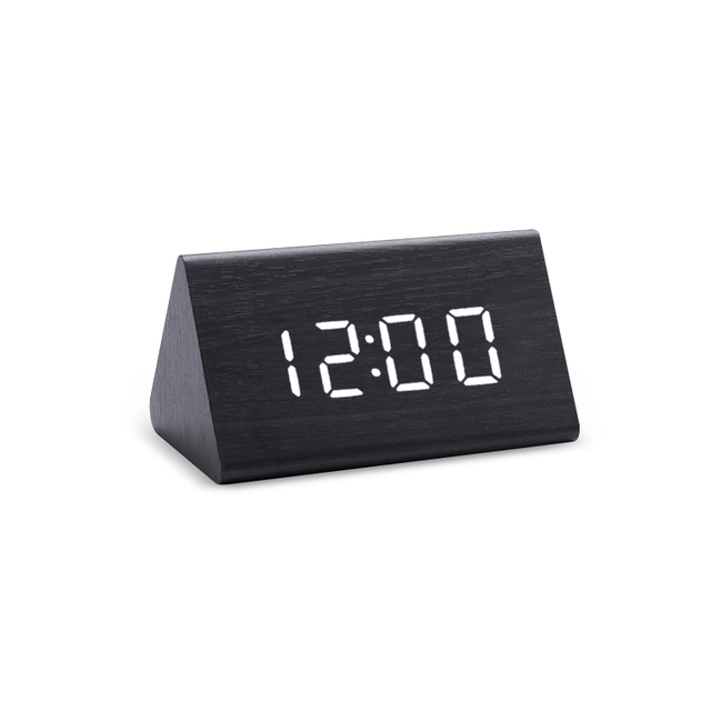 Clock LED Wooden Alarm Clock Table Sound Control Electronic Clocks Desktop USB/AAA Powered Desperadoes Home Table Decor