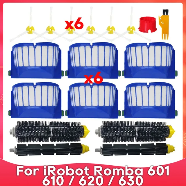 Accesorios compatibles con la serie iRobot Roomba 600 - (13 piezas,  cepillos, filtros, accesorios compatibles con las aspiradoras iRobot Roomba  600, 615, 625)