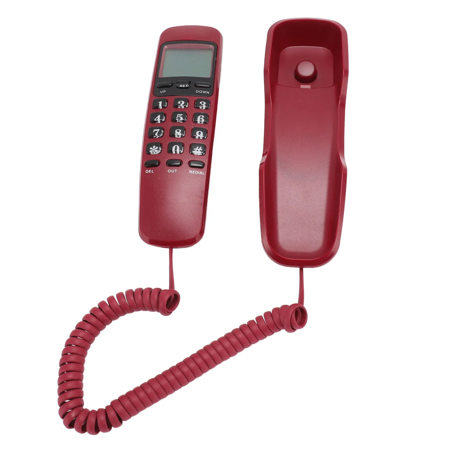 Description Picture 5 of itemWall Mounted Corded Telephone with Caller ID Display Landline Phone Desktop Wired Fixed Phone for Home Hotel Office Red