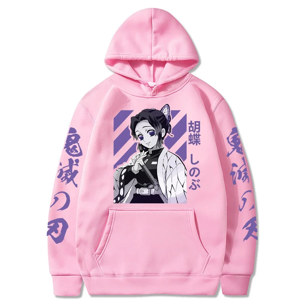 Demon Slayer Japan Anime Men And Women Hoodies Long Sleeve Shinobu Kocho Plus Size Sweatshirts Unisex Autumn Winter Pullover 3