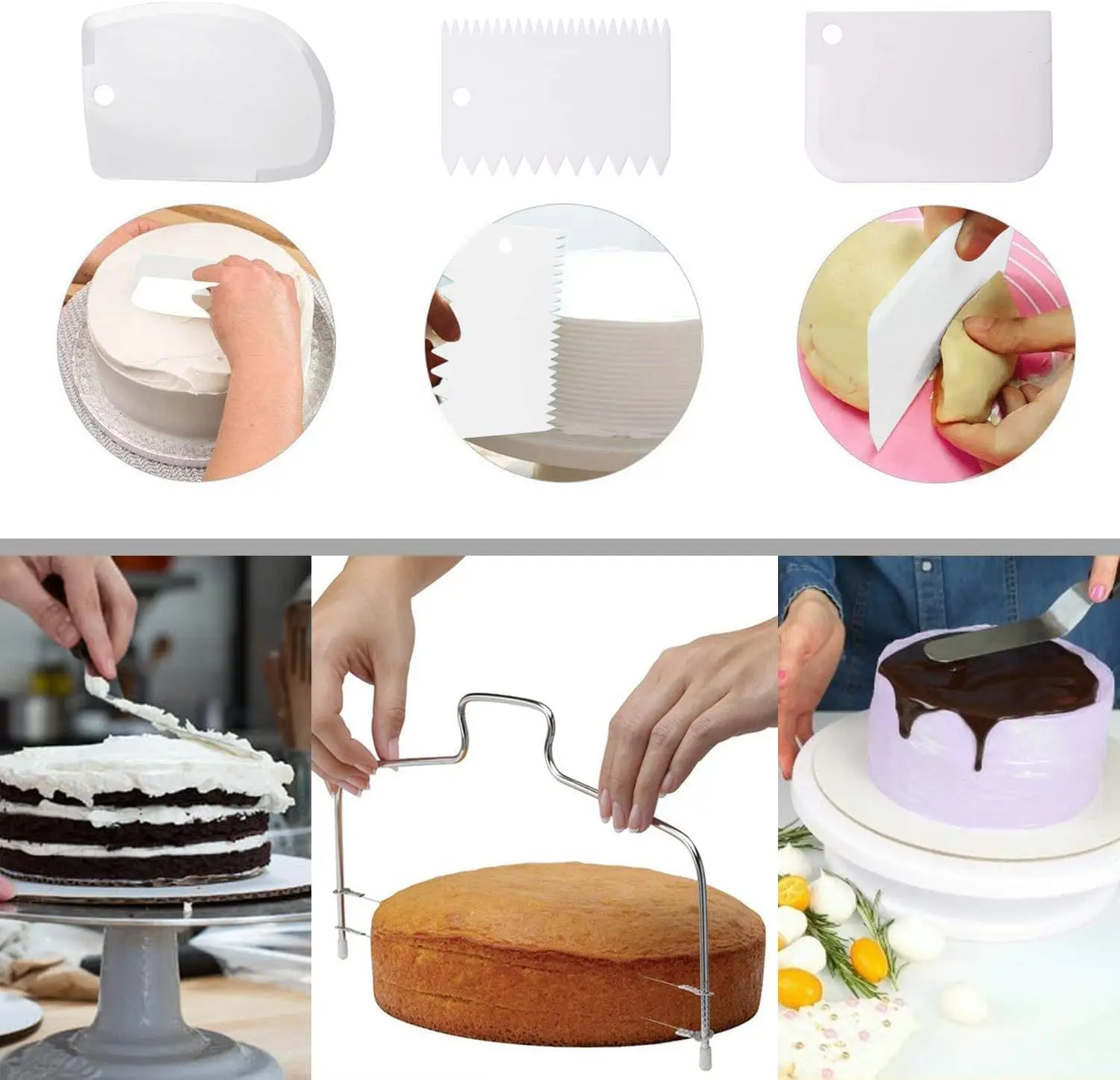 Cake Turntable 7pcs home cake Turntable baking tools Complete Turntable divider Cheese slitter