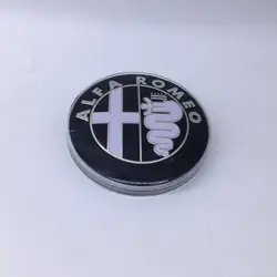 LED Emblem Light Badge - Illuminated Decorative Car Logo Sticker - Blue Light 1pcs (75mm Black white)