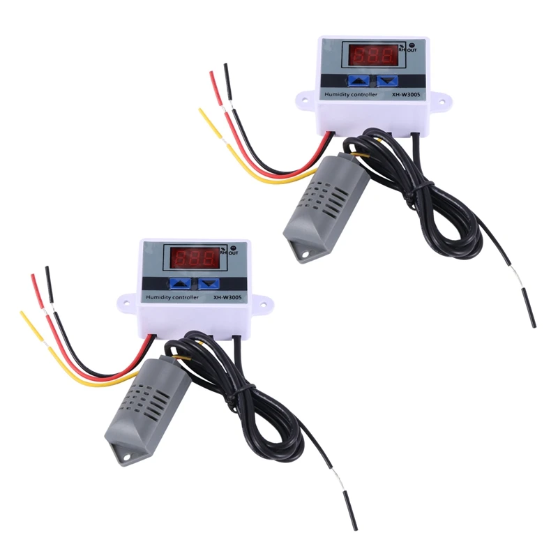 

New 2X Digital Humidity Controller Hygrometer Humidity Control Switch 0-99%Rh Hygrostat With Humidity Sensor AC220V