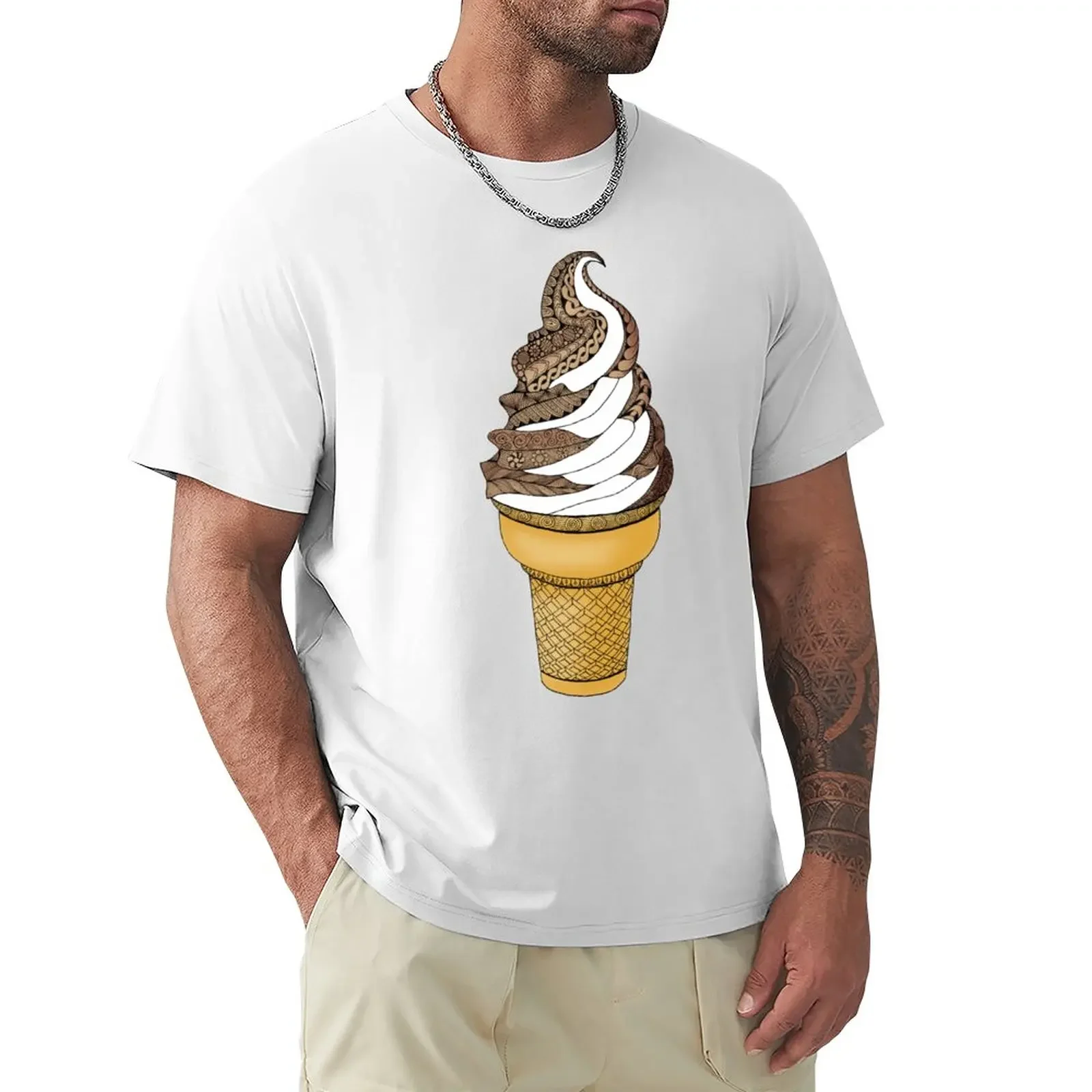 

Ice Cream Twist T-Shirt sweat Aesthetic clothing fitted t shirts for men