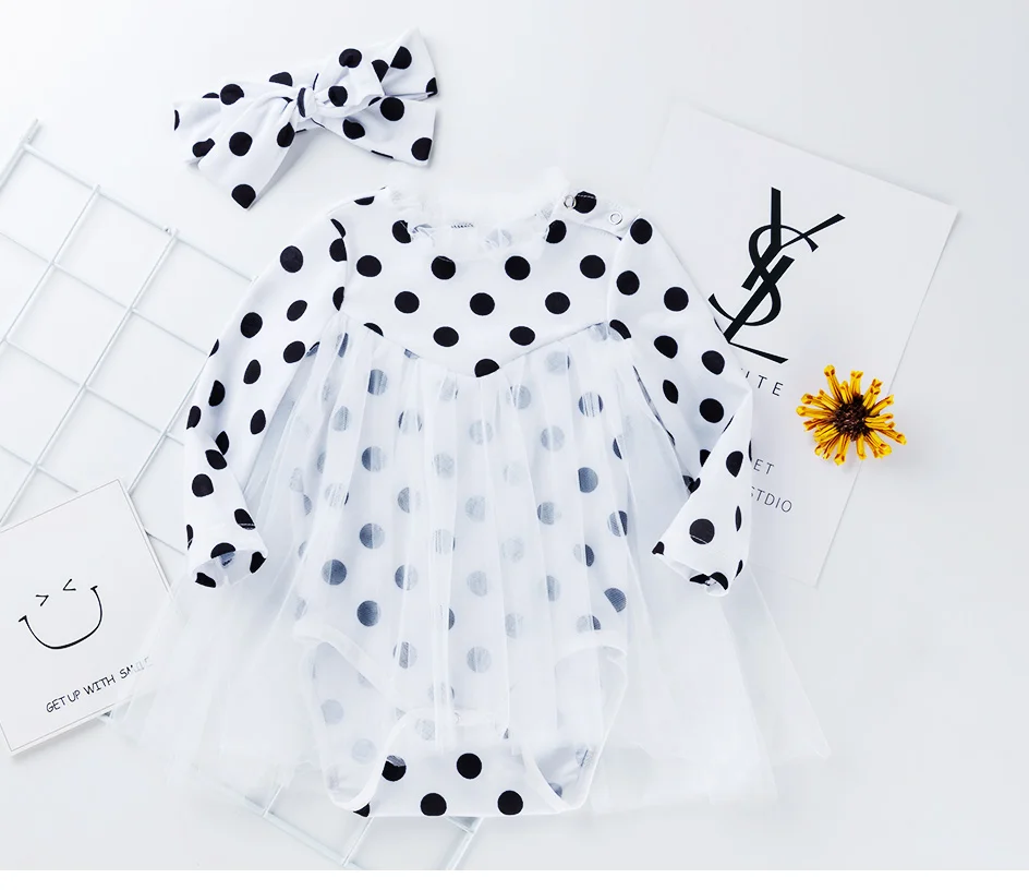 Bamboo fiber children's clothes Newborn TUTU Ropmer Polka Dot Girl Clothes Long Sleeve Jumpsuits Baby Rompers Spring Autumn Infant Clothing Baby Bodysuits classic