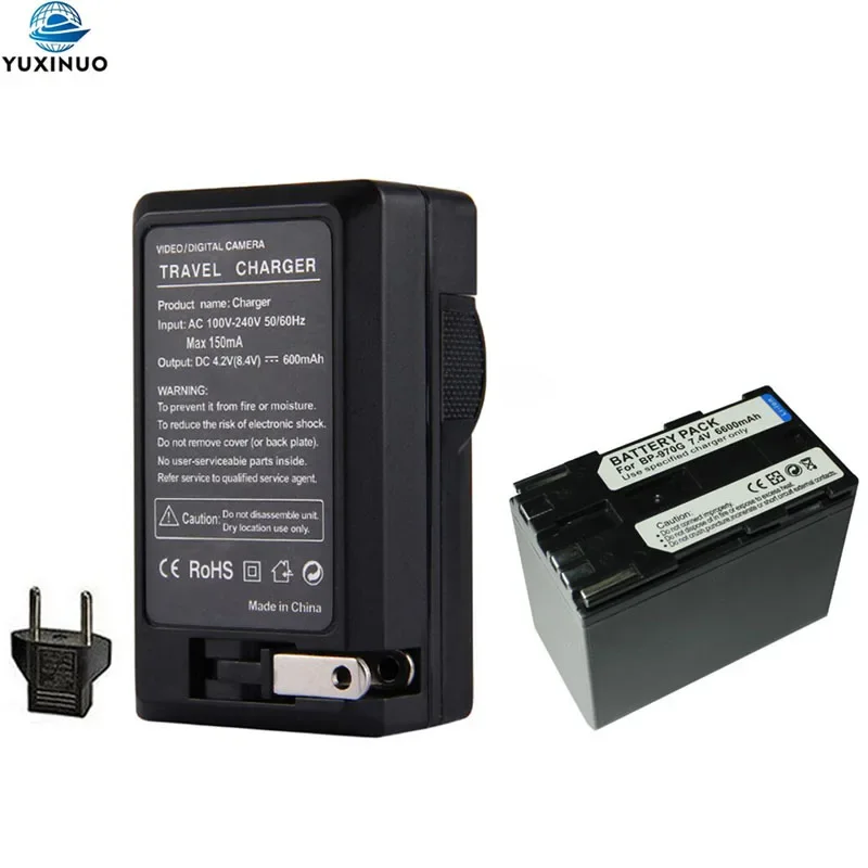 

6600mAh BP-970G BP970G BP-975 Battery + AC Charger for Canon EOS C500,C500 PL,C300 PL,C100 Mark II,XF100,XF105,XF300,GL2,XH-A1