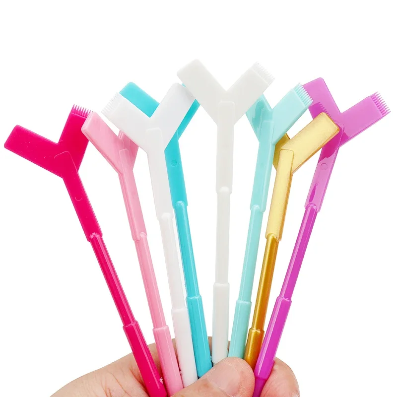 Perming 10Pcs Reuseable Plastic Eyelash Stick Tool Eyelash Extension Y Shape Comb Lash Lifting Curler Applicator Make Up brushes
