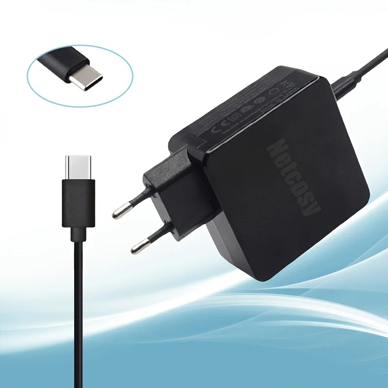 20V 3.25A 65W 미국 플러그/유럽 플러그 타입-C 충전기 USB-C PD 고속 벽면 충전기 (65W 타입-C 노트북/스마트폰/태블릿용)